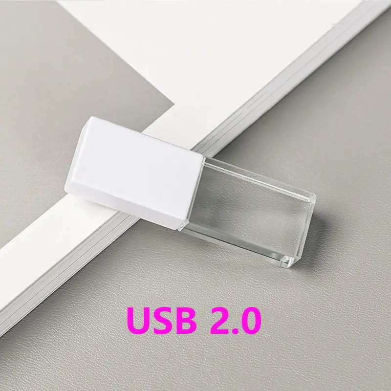 Benutzer definierte Luxus Glas Cle USB 3.0 U Disk Pen drive Stick 4 8GB 16GB 32GB 64GB 128GB 256GB Pen Drive Crystal Memoria USB-Flash-Laufwerk