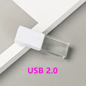 Custom Luxury Glass Cle Usb 3.0 U Disk Pendrive Stick 4 8Gb 16Gb 32Gb 64Gb 128Gb 256Gb Pen Drive Crystal Memoria Usb Flash Drive