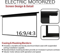 Écran de projection électrique à vente chaude, 100 pouces, moteur, télécommande, écran de projection mural rétractable