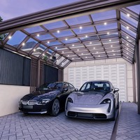 Abri de voiture en aluminium à quatre saisons avec toit en verre isolé et trempé, préfabriqué, autoportant, pour jardin et parking domestique