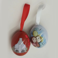 Boîte en fer blanc recyclable en forme d'œuf, conteneur cadeau pour œufs de Pâques, chocolats, bonbons, friandises, boîte en fer blanc haut de gamme