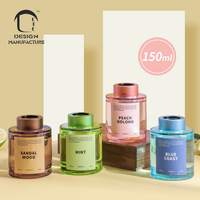 Bâton de parfum personnalisé 150ml, vente chaude, usage domestique, bureau, luxe, rafraîchissement de l'air, ensemble d'arôme, diffuseur de roseaux, bouteille en verre d'huile