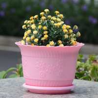Pot de fleurs en plastique coloré Balcon Pot de plantes Ridge Design Pot de fleur Pp Résine Pot de fleur en plastique avec Lotus