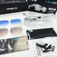 Lunettes Intelligentes AIMB-G3 AI avec Caméra 800W 1200P, Traduction en Temps Réel, Enregistrement Vidéo et Vocal, Contrôle Tactile, Musique, IP67, 290mAh, Magnétiques