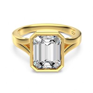 Dylam High Jewelry 18K Gold Plated 925 <b>Silver</b> <b>Solitaire</b> 8*10mm Rectangle 5A Zirconia Shiny Engagement Promise Fine Jewelry <b>Rings</b> - Product Image 1