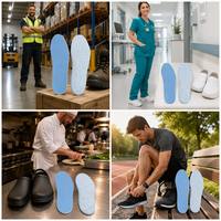 Semelles intérieures sport en mousse PU, talons souples, amorti, soutien de la voûte plantaire, anti-fatigue, absorption des chocs, tissu respirant, écologiques, confortables