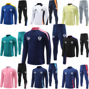 2024 Groothandel Heren Club Half Zip Zwarte Trainingspak Voetbalshirt Club Vintage Voetbal Trainingspak Voetbaluniform Voetbal Trainingspak - Product Image 6