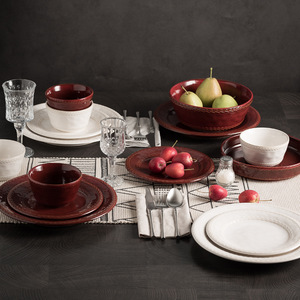 <span class=keywords><strong>Vajilla</strong></span> de Cerámica Retro Roja y Blanca, Platos y Tazones Pintados Bajo Esmalte, <span class=keywords><strong>Vajilla</strong></span> Nueva para el Hogar - Product Image 2