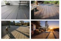 Étanche Ignifuge Anti-dérapant Co-extrusion 3D En Relief WPC Decking Extérieur Wpc Solide Bateau Piscine Pont Panneau De Sol Carreaux