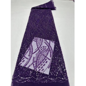 Tela de Encaje con Lentejuelas Bordadas al por Mayor, Encaje Aso Ebi, Tul, Encaje Francés, Vestido de Novia para <span class=keywords><strong>Fiesta</strong></span> - Product Image 1