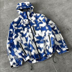 Wholesale Custom Camouflage Zip up <strong>Waterproof</strong> Shell Hooded Coat Casual Fashion <strong>Camo</strong> Rain Windbreaker <strong>Jackets</strong> for Men - Product Image 1