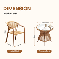 Ensemble de meubles de jardin Meiqi résistant aux intempéries, ensemble de table en acier au carbone pour jardin, patio, villa, loisirs
