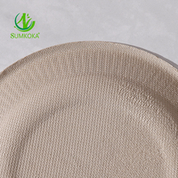 Assiettes de bagasse de canne à sucre 9 "10" 12 "de haute qualité à 4 compartiments pour le camping Canne à sucre durable de conception classique écologique