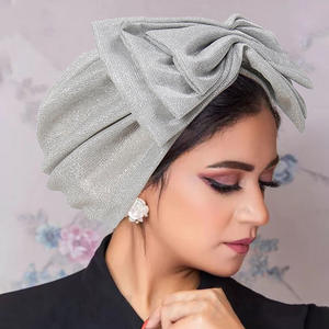 HZM-24207 Brillant Bowknot Turban Cap Élégant Tête Wraps À La Mode Élastique Tête Écharpe Bonnets <span class=keywords><strong>Chimio</strong></span> Cap - Product Image 1