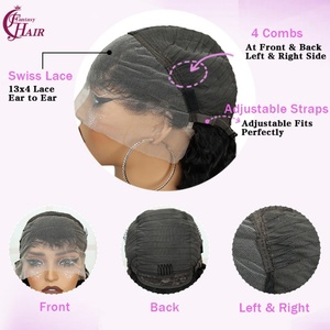 FH Factory Sale Straight <b>Wigs</b> 13x4 Lace Frontal Human Hair <b>Wigs</b> Detachable Band 180% Density Vietnamese Natural Human Hair - Product Image 3
