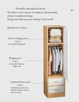 Armoire de rangement simple et moderne à porte unique pour chambre à coucher, chambre d'amis ou chambre à louer