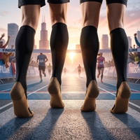 6 paires de chaussettes de compression en polyester tricoté pour jeunes hommes et femmes, 15-20 mmHg, pour la course à pied, le cyclisme et les voyages