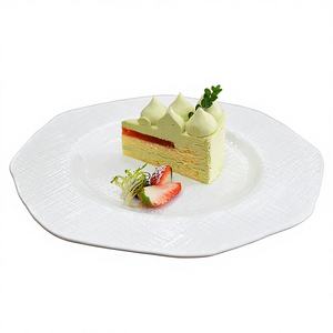 Service de vaisselle en céramique gaufrée <span class=keywords><strong>PITO</strong></span> – Assiettes et plats blancs en porcelaine fine (Bone China) - Product Image 2