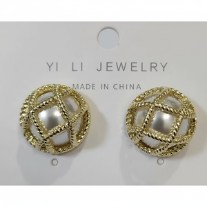 Venta al por mayor estilo mexicano Boho Chic pendientes de plata con cuentas de ciruela perla joyería de latón de moda para mujeres regalo de boda a granel para ella - Product Image 2