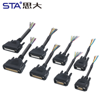 Kabel Konektor DB9 Tahan Air IP67 9 Pin Male ke Female, Kabel Data Serial D-SUB Industri Terpadu RS232 RS485
