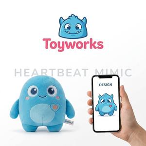 Mascotte Personalizzata a Forma di Mostro Blu con Corna che Imita <span class=keywords><strong>il</strong></span> <span class=keywords><strong>Battito</strong></span> <span class=keywords><strong>del</strong></span> <span class=keywords><strong>Cuore</strong></span> per Cameretta - Product Image 1