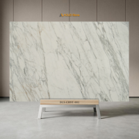 Dalle de marbre blanc Calacatta minimaliste moderne, parfaitement adaptée aux salons de villas haut de gamme, aux murs décoratifs des halls d'hôtels de luxe