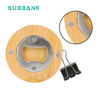 Subbank Logo personnalisé rond en bois bambou ouvre-bouteille de bière réfrigérateur Sublimation vierge pour bois artisanat boîtes en bois et panneaux muraux