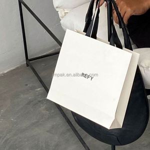 Bolsa de Papel Blanca de Lujo, Ecológica, Aséptica, con Asa, para Compras en Supermercados, Material de Grado Alimenticio, con Logotipo Personalizado - Product Image 2