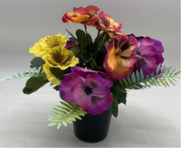 Fleur artificielle de rose en pot, plante décorative pour cimetière, fleurs de condoléances, cimetière à l'étranger, nettoyage des tombes, cérémonie solennelle