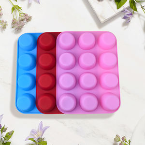 Bandeja <span class=keywords><strong>profesional</strong></span> antiadherente <span class=keywords><strong>para</strong></span> <span class=keywords><strong>magdalenas</strong></span>: molde de silicona de grado alimenticio de 12 tazas, liberar y fácil de limpiar - Product Image 1