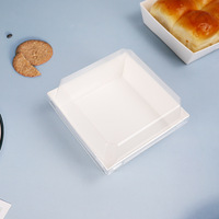 Boîtes en carton carrées avec couvercle et base pour pâtisseries, sandwichs, choux, mousses, mochis et pains à emporter
