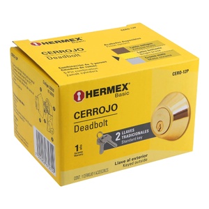Chiavetta con catenaccio in ottone CERO-12P base Hermex chiave per bulloni per porte e finestre - Product Image 1