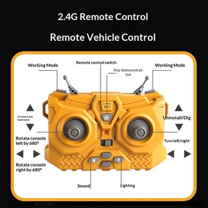 Simülasyon Elektrikli Ekskavatör Oyuncak, Alaşımlı 3'ü 1 Arada Büyük <span class=keywords><strong>RC</strong></span> İnşaat Aracı - Product Image 4