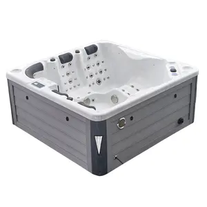 ICEGALAX 5 Persons Outdoor SPA Bathtub Jaccuzzi Massage Whirlpool Freestanding Deep Soaking Hot Tub