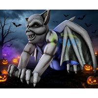 Ballon gonflable géant d'Halloween, monstre texturé en pierre de gargoyle, chauve-souris vampire gonflable personnalisée pour la décoration d'événements en extérieur