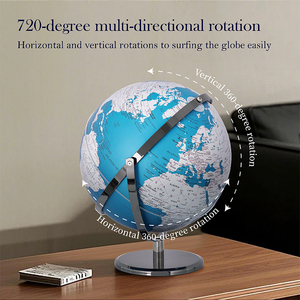 Globe terrestre noir Dia 12 pouces - Mini globe terrestre éducatif - Base en métal - Noir métallique - Product Image 4
