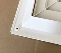 Diffuseur de plafond carré en ABS épaissi 600x600mm, grille d'aération HVAC 4 voies avec adaptateur de conduit rond 300mm pour bureau et maison