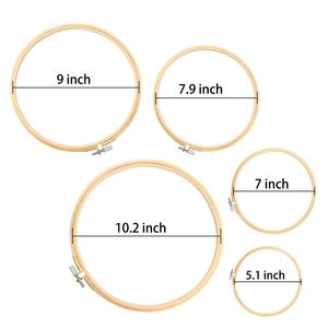 Aros de bordado redondos de madera de bambú ajustables al por mayor para bordado y punto de cruz - Product Image 2