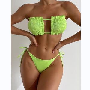 Bikini Brasileño de Dos Piezas con Logotipo Personalizado OEM, Traje de Baño Triangular con Tirantes, Traje de Baño de Mujer con Tanga, Estampado y Push-Up - Product Image 5