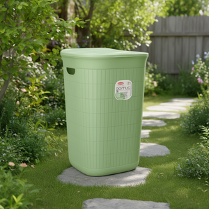 กล่องใส่ผ้าพลาสติกรีไซเคิล (50 ลิตร) DOMUS HOME COLLECTION สีเขียวชา 90202 - Product Image 3