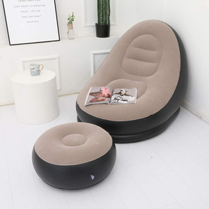 Customized Inflatable Air <b>Sofa</b> Portable Lounger Air <b>Sofa</b> Chair Single Outdoor Lazy Air <b>Sofa</b> <b>Bed</b> with Footstool - Product Image 4
