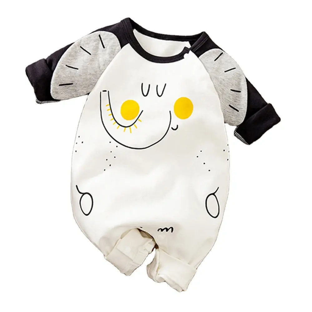 Yenidoğan bebek kısa kollu bebek giysileri % 100% pamuk erkek kız kıyafetler 1 adet bebek pijama yaz için baskılı