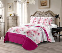 En stock, couvre-lit matelassé en microfibre, taille king, ensemble de couvre-lit, édredon, ensemble de 3 pièces