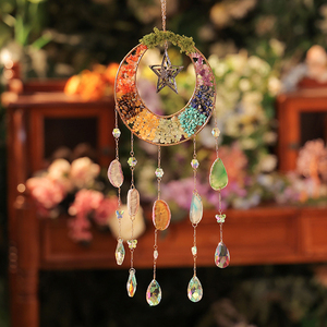 7 Chakra pietre guarigione agata pietra di cristallo stella <span class=keywords><strong>Dreamcatcher</strong></span> campanelli eolici arazzi accessori per decorazione - Product Image 4