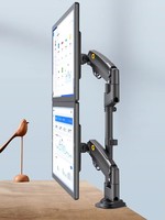 NB NOUVEAU H180 Support de bureau double écran 17"-27" avec bras à ressort à gaz, fixation TV LCD entièrement articulée 2-9kg, support ergonomique à double bras à pince