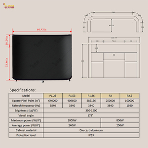 Cabina <span class=keywords><strong>DJ</strong></span> LED Portatile Personalizzata con Parete Video Digitale per Club, Facciata Curva, Supporto per Ballo, Tavolo Espositivo - Product Image 5