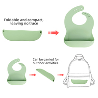 Bavoirs pour bébé unisexes réglables en silicone de qualité alimentaire sans BPA, imperméables, avec logo personnalisé et motif