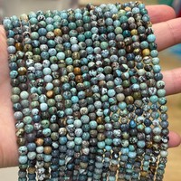 Pierre précieuse naturelle lisse 2mm 3MM 4mm Hubei Turquoise Stone Loose Small Beads Bracelet Necklace ForJewelry Making
