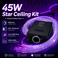 Kit d'éclairage au plafond à fibres optiques 45W, éclairage LED RGB pour la décoration de la maison, du cinéma maison et de la chambre à coucher