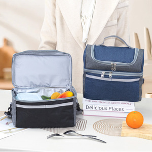 Sac à déjeuner double couche en tissu Oxford, isotherme, sac à bandoulière pour trajets quotidiens, sac de rangement alimentaire portable - Product Image 4